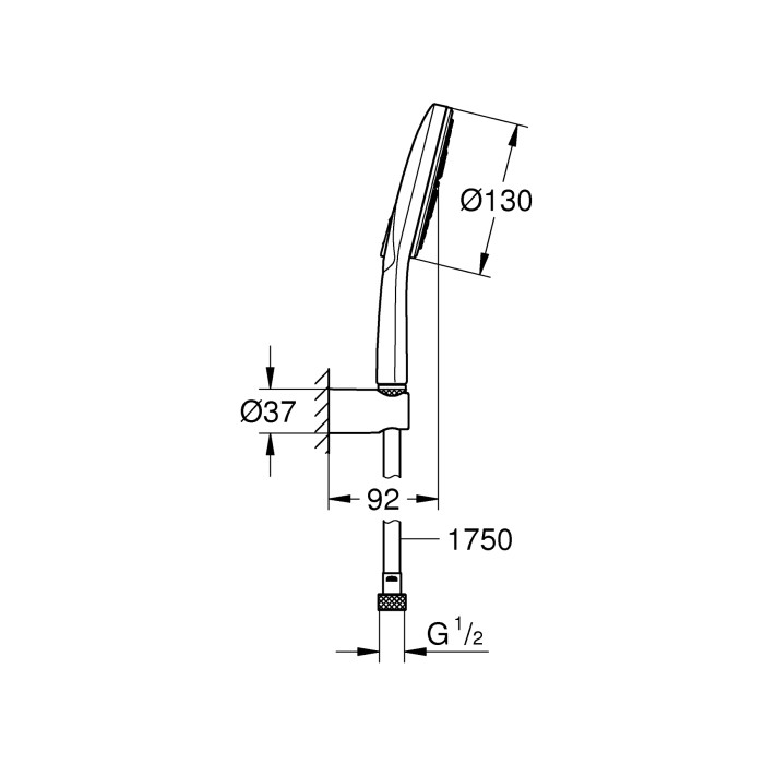Душовий набір з тримачем, 3 режими струменю Grohe Rainshower SmartActive (26581000) Душовий набір з тримачем, 3 режими струменю Grohe Rainshower SmartActive (26581000)
