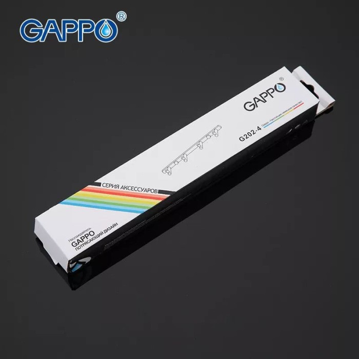 Вішалка GAPPO G202-4 на 4 гачки 235 мм, хром Вішалка GAPPO G202-4 на 4 гачки 235 мм, хром
