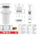 Донний клапан для раковини Koer PW-08-03 1 1/4''  без переливу автоматичнийСLICK-СLACK (Колір білий) (KR5787)