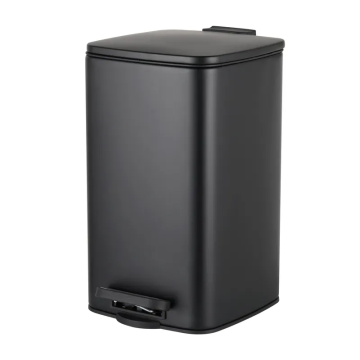 Відро для сміття з плавним закриттям квадратне Zerix Kubix-TC0108 Black 8 л колір чорний (ZX5892)