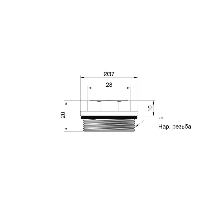 Заглушка Thermo Alliance Standart 1" для колектора SD35425 Заглушка Thermo Alliance Standart 1" для колектора SD35425