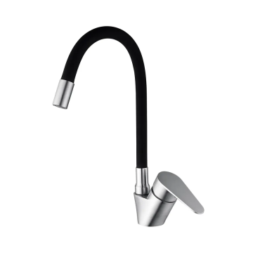 Змішувач для кухні Mixxus NEO-011 REFL.Black із силіконовим виливом (MI6558)