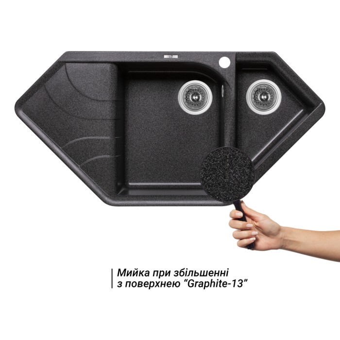 Кухонна мийка з додатковою чашею Lidz 1000x500/225 GRF-13 (LIDZGRF131000500225) Кухонна мийка з додатковою чашею Lidz 1000x500/225 GRF-13 (LIDZGRF131000500225)