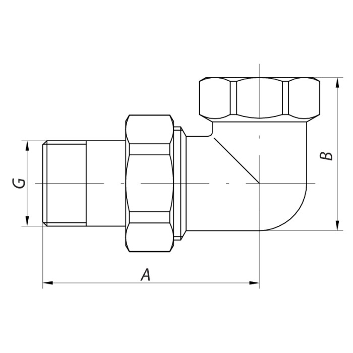 Згін американка (хром) 3/4 "кутовий Koer KR.342.chr (KR2706) Згін американка (хром) 3/4 "кутовий Koer KR.342.chr (KR2706)
