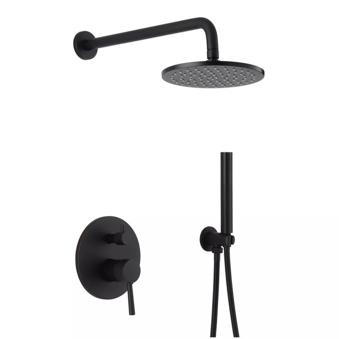 Душова система WEZER EKO17B-01-BLACK, нержавіюча сталь, чорний Душова система WEZER EKO17B-01-BLACK, нержавіюча сталь, чорний