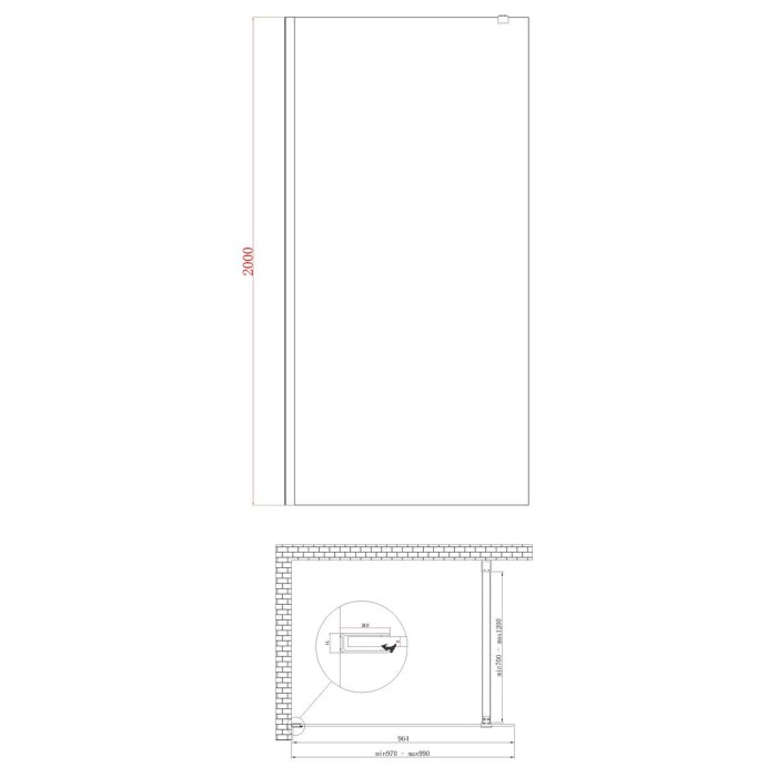 Душова перегородка Koer SR SP01-100x200-TR-01 Walk-In прозоре скло Easy Clean 8мм, хром (KR5393) Душова перегородка Koer SR SP01-100x200-TR-01 Walk-In прозоре скло Easy Clean 8мм, хром (KR5393)