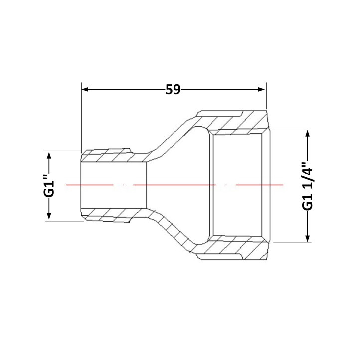 Перехід чавунний 1" 1/4х1" ВЗ Перехід чавунний 1" 1/4х1" ВЗ