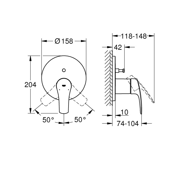 Змішувач прихованого монтажу на 2 споживача Grohe Eurosmart New (24043003) Змішувач прихованого монтажу на 2 споживача Grohe Eurosmart New (24043003)