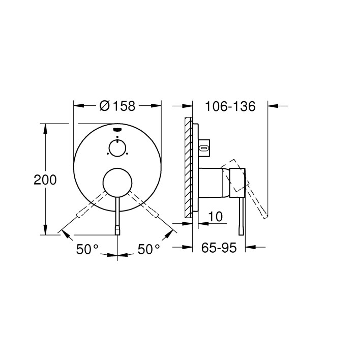 Змішувач прихованого монтажу на 3 споживача Grohe Essence New (24092001) Змішувач прихованого монтажу на 3 споживача Grohe Essence New (24092001)