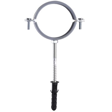 Хомут в зборi CR 2 1/2″ (70-80мм) з гвинтом-шурупом 8*100 та дюбелем в уп., сірий