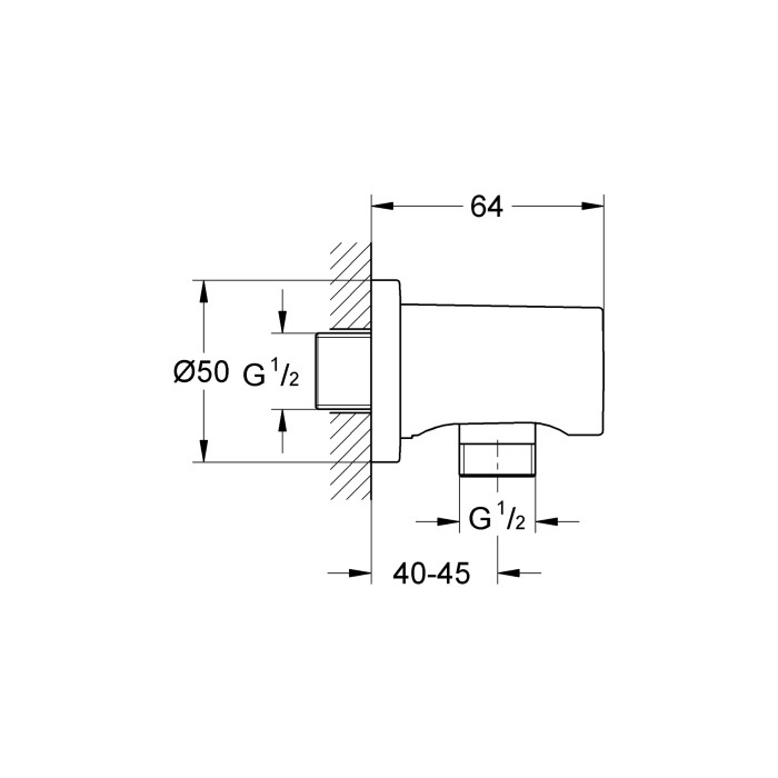 Шлангове підключення Grohe Rainshower neutral (27057000) Шлангове підключення Grohe Rainshower neutral (27057000)