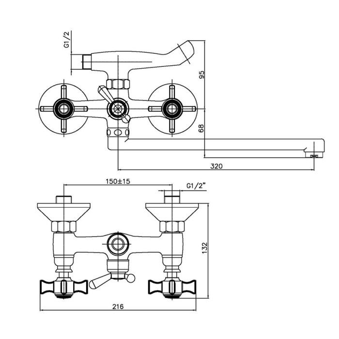 Змішувач для ванни Haiba Zeus 143 (HB0423) Змішувач для ванни Haiba Zeus 143 (HB0423)