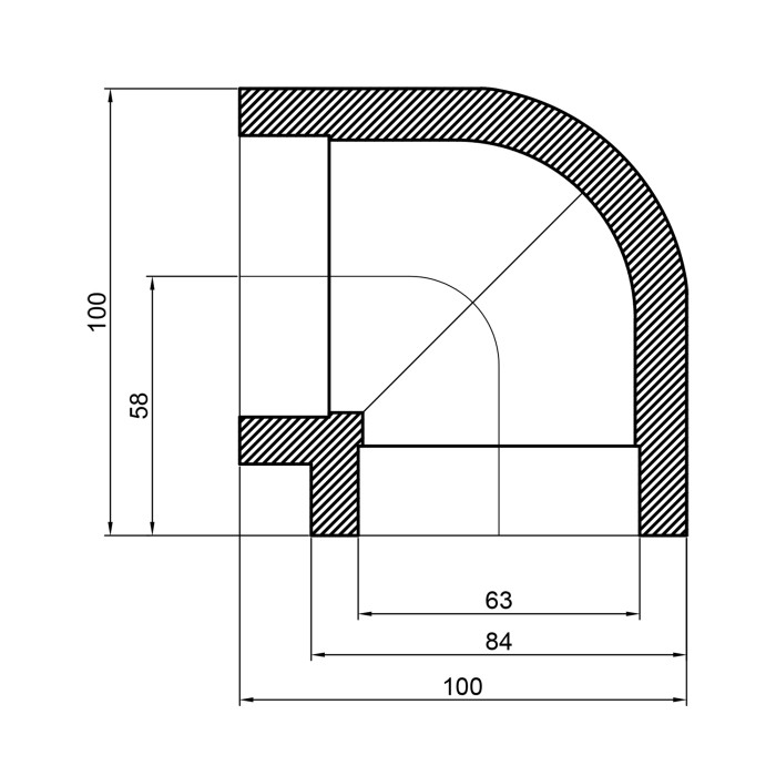 Кутик PPR Thermo Alliance 63, 90° Кутик PPR Thermo Alliance 63, 90°