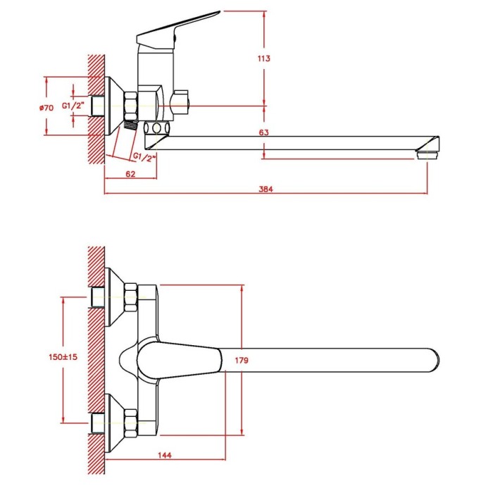 Змішувач для ванни Haiba NIKAS 006 (HB0854) Змішувач для ванни Haiba NIKAS 006 (HB0854)