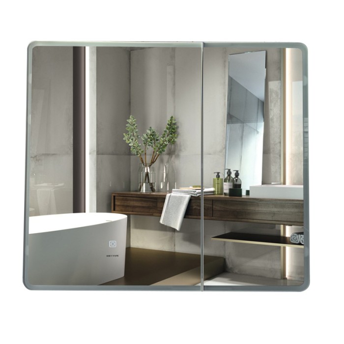 Дзеркальна шафка Mixxus Premium Olivary CM01-80x70x13 з LED Touch, димером, регулятором яскравості (MI8296) Дзеркальна шафка Mixxus Premium Olivary CM01-80x70x13 з LED Touch, димером, регулятором яскравості (MI8296)