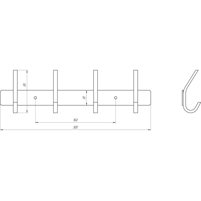 Планка з гачками Globus Lux SQ 9435-4 SUS304 Планка з гачками Globus Lux SQ 9435-4 SUS304