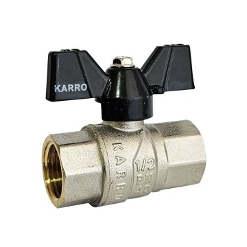 Кран кульовий KARRO PREMIUM  3/4" ВВ (чорний метелик) {60/15}