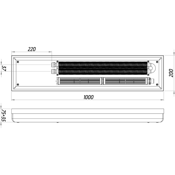 Конвектор ТС80-1000/200-LUX-2wbl (з решіткою) Конвектор ТС80-1000/200-LUX-2wbl (з решіткою)