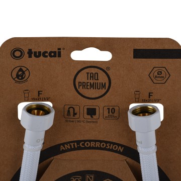 Шланг водяний TUCAI TAQ PREMIUM GRIF 1/2″x1/2″ BВ 0,4м.АНТИКОР. ACB HG-1212-400  (Білий Мат) 209972