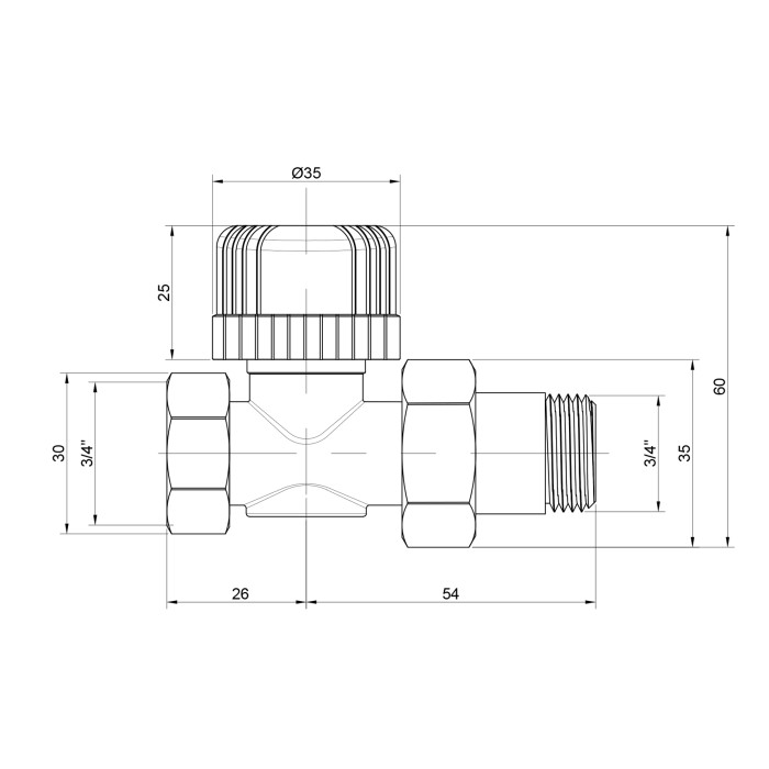 Кран радіаторний Icma 3/4" 28х1,5 прямий №775 Кран радіаторний Icma 3/4" 28х1,5 прямий №775