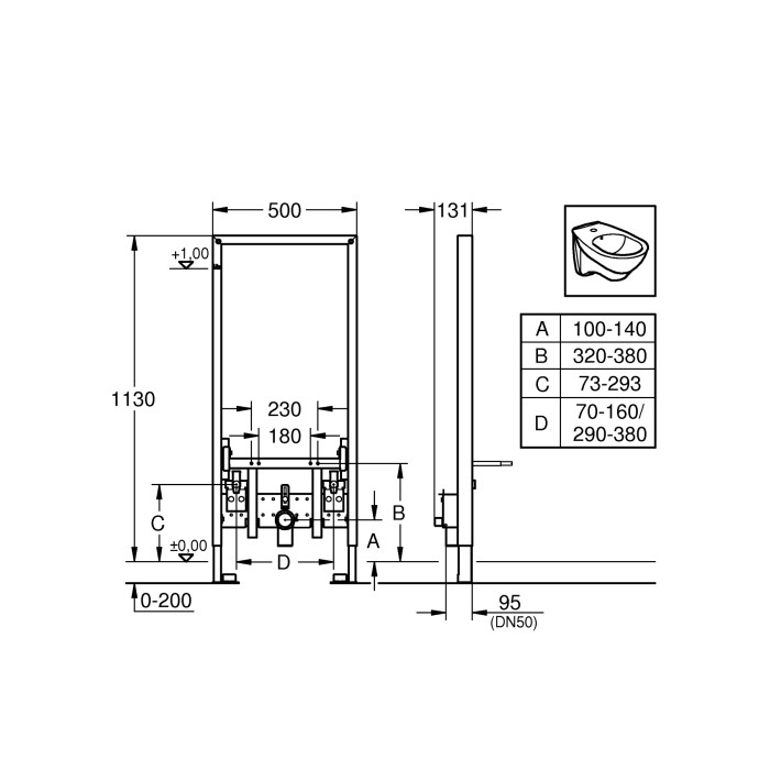 Інсталяція для біде Grohe Rapid SL (38553001) Інсталяція для біде Grohe Rapid SL (38553001)