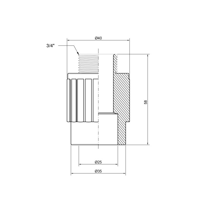 Муфта PPR Thermo Alliance 25х3/4" ЗР Муфта PPR Thermo Alliance 25х3/4" ЗР