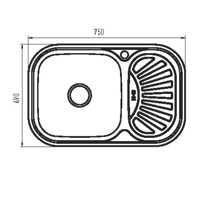 Мийка кухонна Zerix Z7549-08-180MD (micro decor) (ZS0575) Мийка кухонна Zerix Z7549-08-180MD (micro decor) (ZS0575)