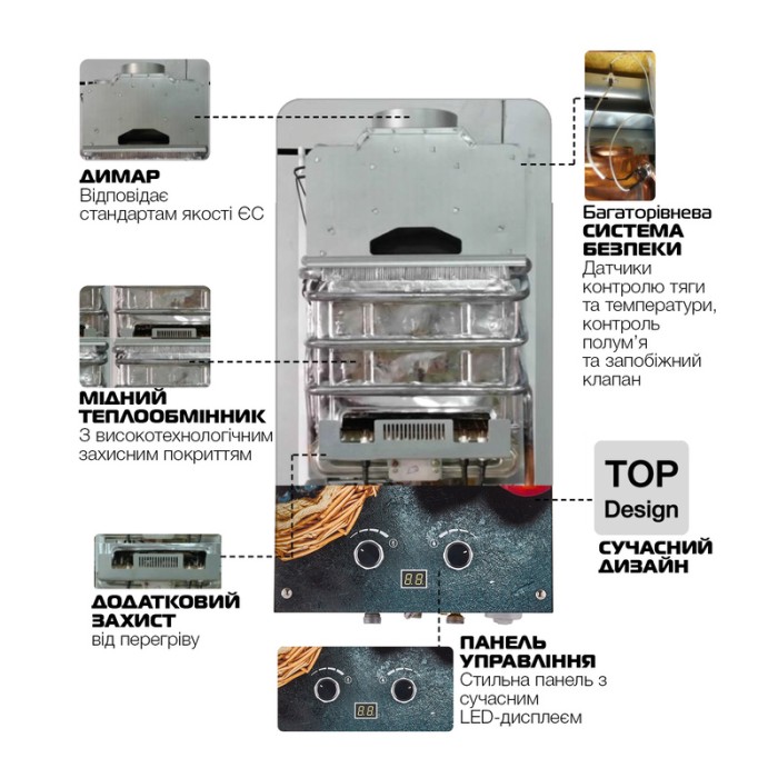 Газова колонка MIXXUS GWH-0310 BASIC GLASS димохідна 10 л/хв (панель зі скла з малюнком) (WH0024) Газова колонка MIXXUS GWH-0310 BASIC GLASS димохідна 10 л/хв (панель зі скла з малюнком) (WH0024)