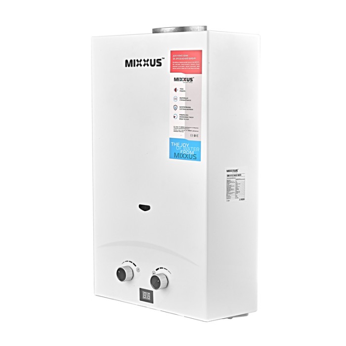 Газова колонка Mixxus GWH-0112 BASIC WHITE димохідна 12 л/хв (WH0029) Газова колонка Mixxus GWH-0112 BASIC WHITE димохідна 12 л/хв (WH0029)