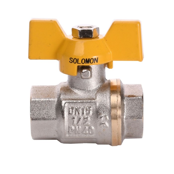 Кран кульовий прямий SOLOMON 1/2″ ВВ ЖБ PN40 B1007 Кран кульовий прямий SOLOMON 1/2″ ВВ ЖБ PN40 B1007