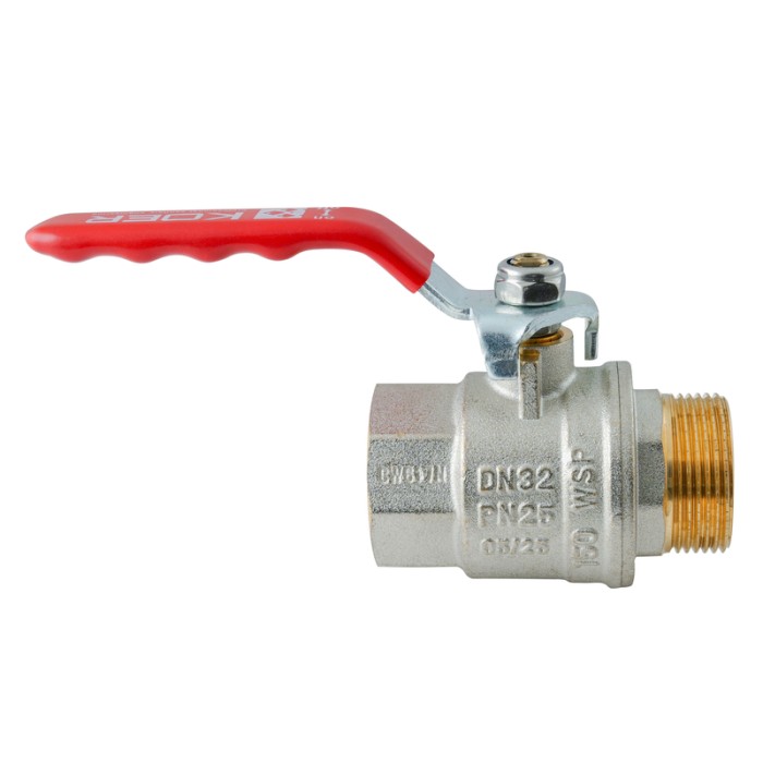 Кран кульовий ГШВ Koer Extreme KE.215-32 - 1 1/4" FM ручка "важіль" червона (KR5753) Кран кульовий ГШВ Koer Extreme KE.215-32 - 1 1/4" FM ручка "важіль" червона (KR5753)