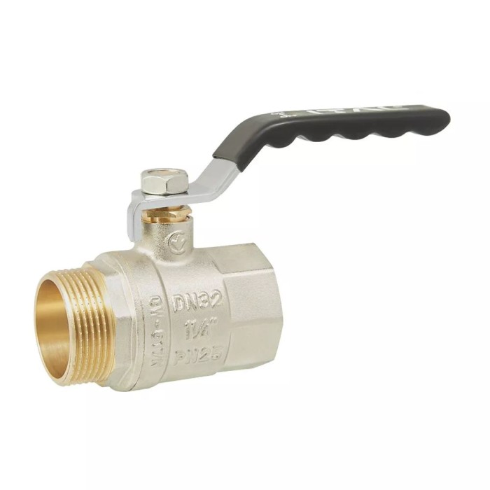 Кран кульовий ITAL PN25 1 1/4" вн.-зов., ручка, нікель Кран кульовий ITAL PN25 1 1/4" вн.-зов., ручка, нікель