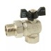 Кран кульовий з напівзгоном ITAL PN40 3/4", кутовий, нікель