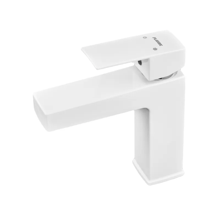Змішувач для умивальника Plamix Kubus-001 SET White (з підведенням) (PM0671) Змішувач для умивальника Plamix Kubus-001 SET White (з підведенням) (PM0671)