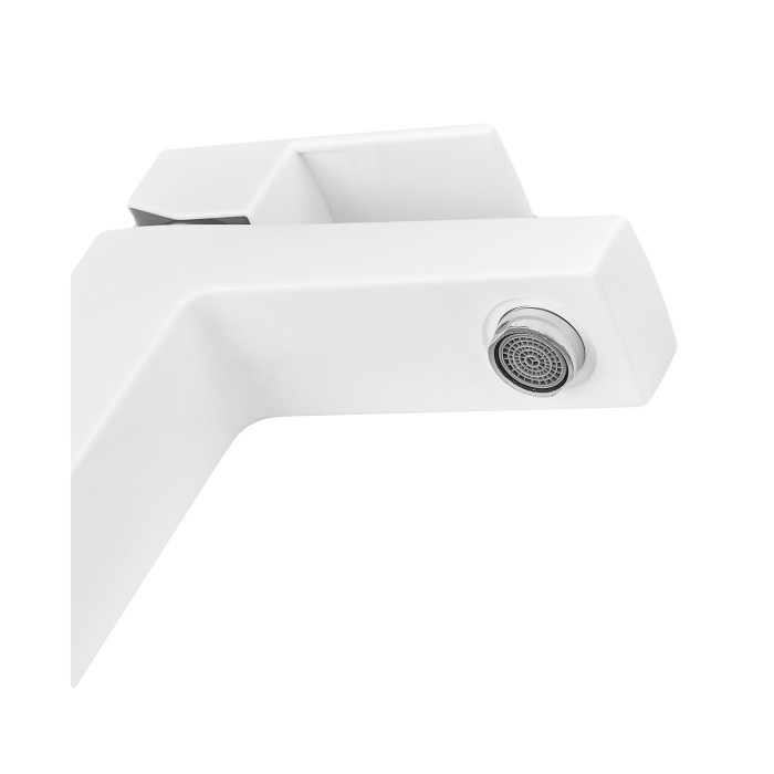 Змішувач для умивальника Plamix Kubus-001 SET White (з підведенням) (PM0671) Змішувач для умивальника Plamix Kubus-001 SET White (з підведенням) (PM0671)