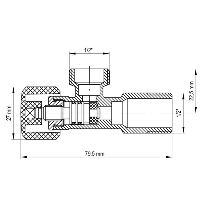 Кран вентильний Koer 1/2x1/2 (KR.510) (KR0146) Кран вентильний Koer 1/2x1/2 (KR.510) (KR0146)