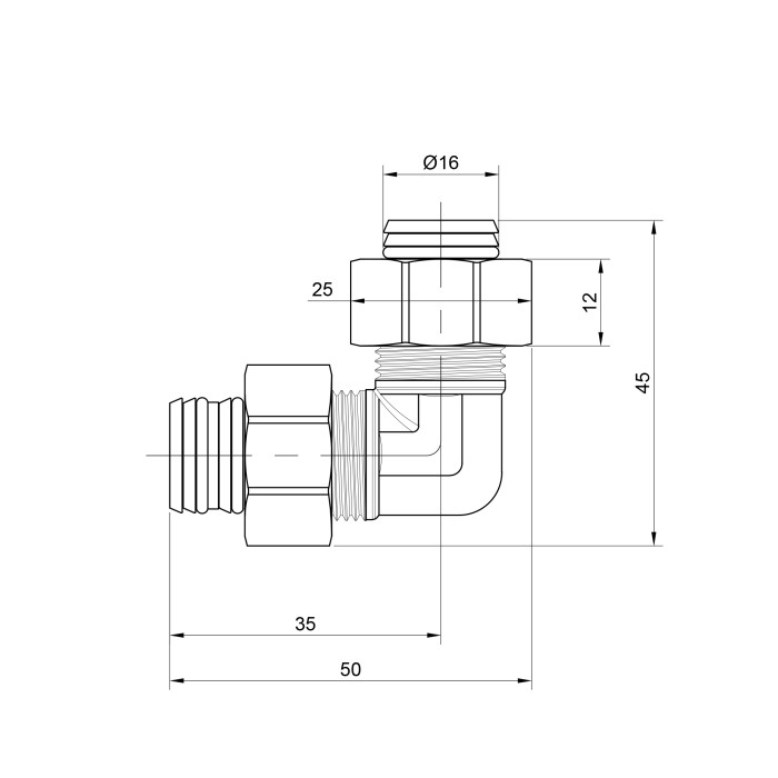 Кут обтискний Thermo Alliance Standart 16 SD155W1616 Кут обтискний Thermo Alliance Standart 16 SD155W1616