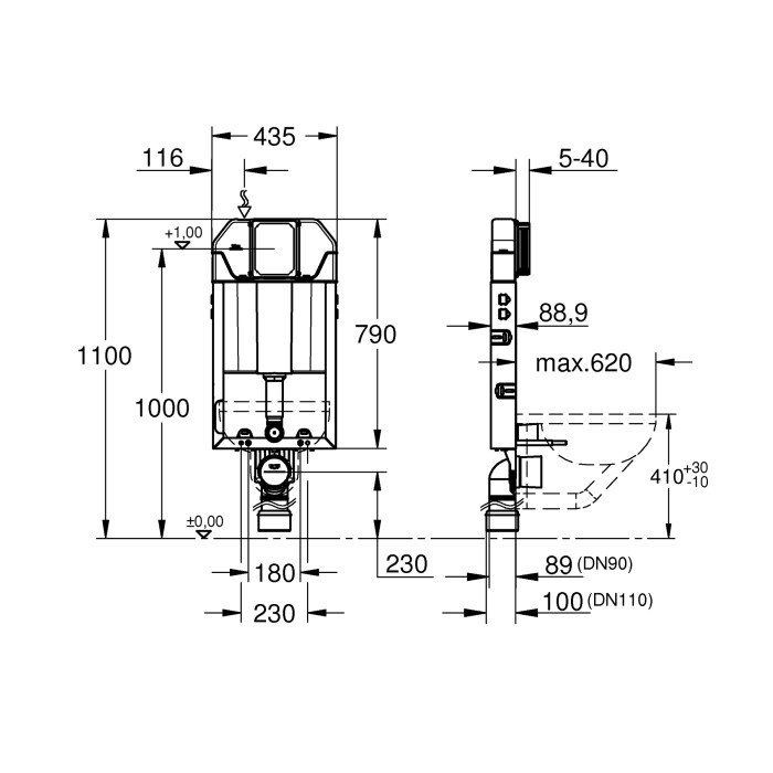 Бачок прихованого монтажу Grohe (39683000) Бачок прихованого монтажу Grohe (39683000)