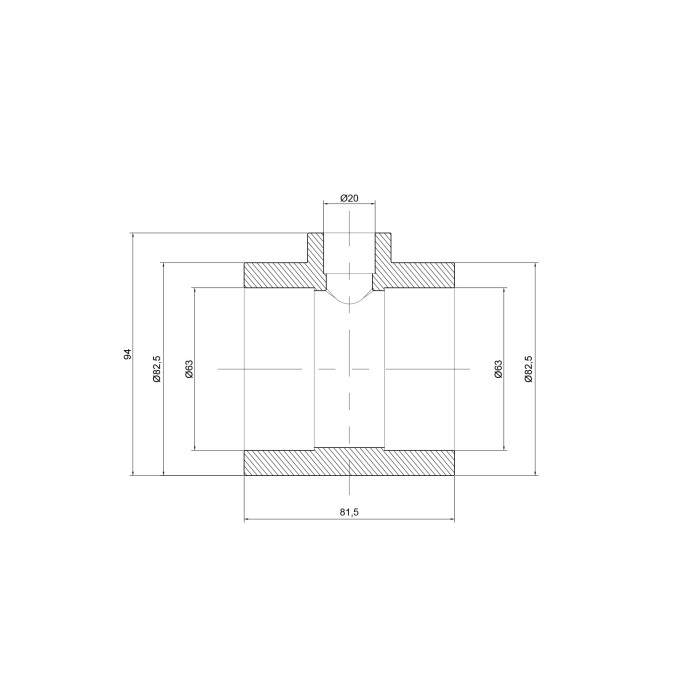 Трійник PPR Thermo Alliance 63х20х63 Трійник PPR Thermo Alliance 63х20х63