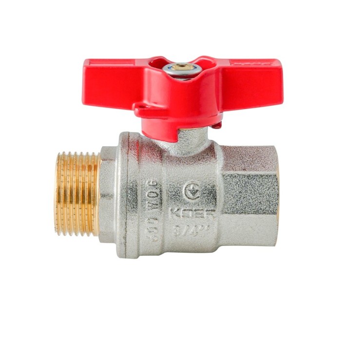 Кран кульовий ГШМ Koer Extreme KE.218-20 - 3/4" FM ручка "метелик" червона (KR5760) Кран кульовий ГШМ Koer Extreme KE.218-20 - 3/4" FM ручка "метелик" червона (KR5760)