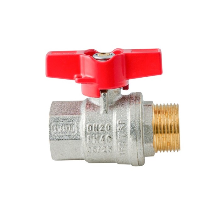 Кран кульовий ГШМ Koer Extreme KE.218-20 - 3/4" FM ручка "метелик" червона (KR5760) Кран кульовий ГШМ Koer Extreme KE.218-20 - 3/4" FM ручка "метелик" червона (KR5760)