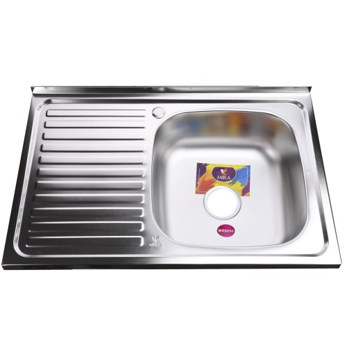 Мийка кухонна накладна прямокутна 800х500х180 Satin Right MR 8050 R E Mira