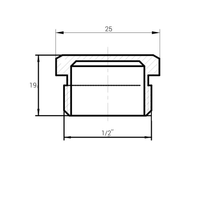 Заглушка 1/2″З нікельована під пломбу NC302P OPTIMUM Заглушка 1/2″З нікельована під пломбу NC302P OPTIMUM