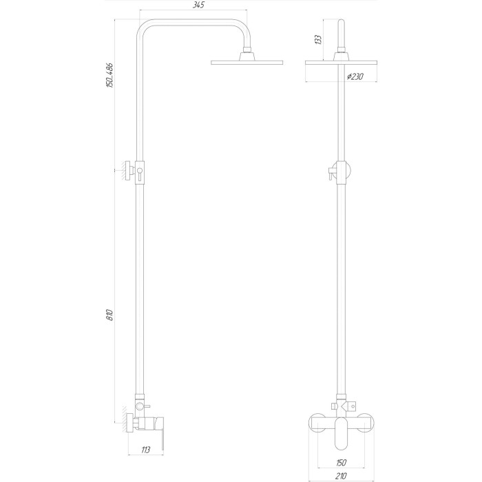 Душова система TOPAZ BARTS TB 07702-H36 Душова система TOPAZ BARTS TB 07702-H36