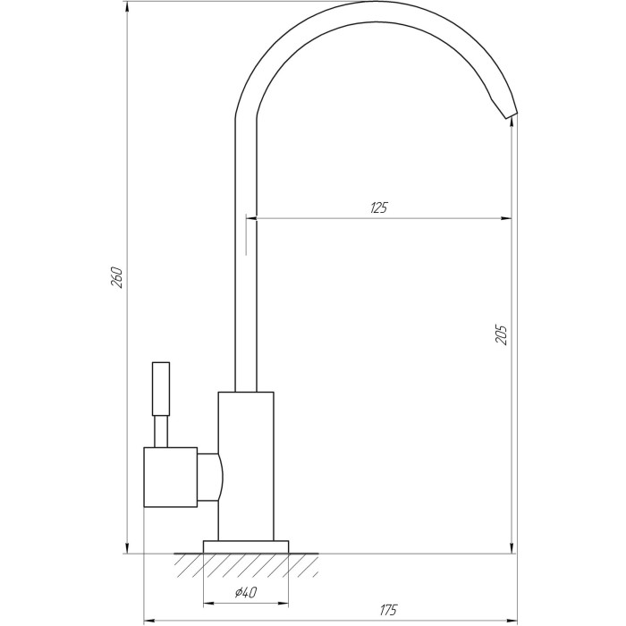 Кран для зворотнього осмосу Globus Lux ALPEN SBT1-55M-GP моно ГРАФІТ,Нержавійка з Quick Fitting Кран для зворотнього осмосу Globus Lux ALPEN SBT1-55M-GP моно ГРАФІТ,Нержавійка з Quick Fitting