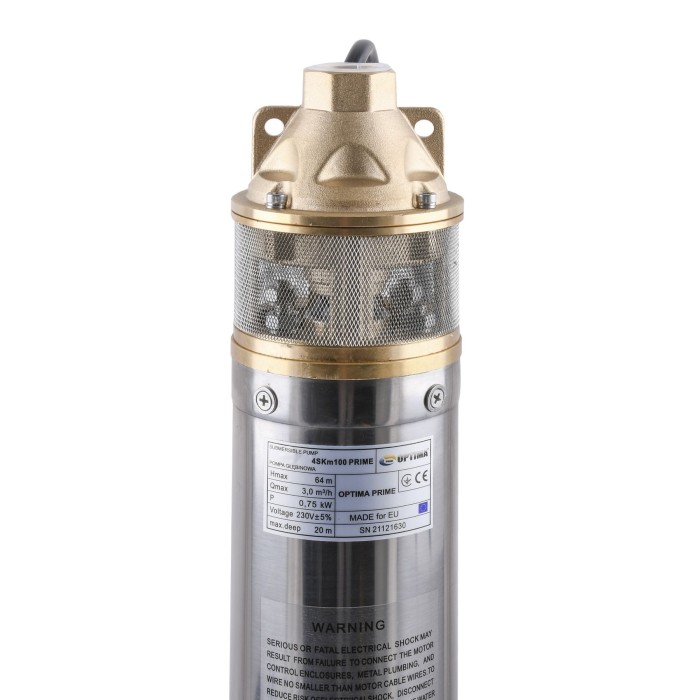 Насос свердловинний вихровий OPTIMA 4SKm100 PRIME 0.75кВт + кабель 20м+пульт Насос свердловинний вихровий OPTIMA 4SKm100 PRIME 0.75кВт + кабель 20м+пульт