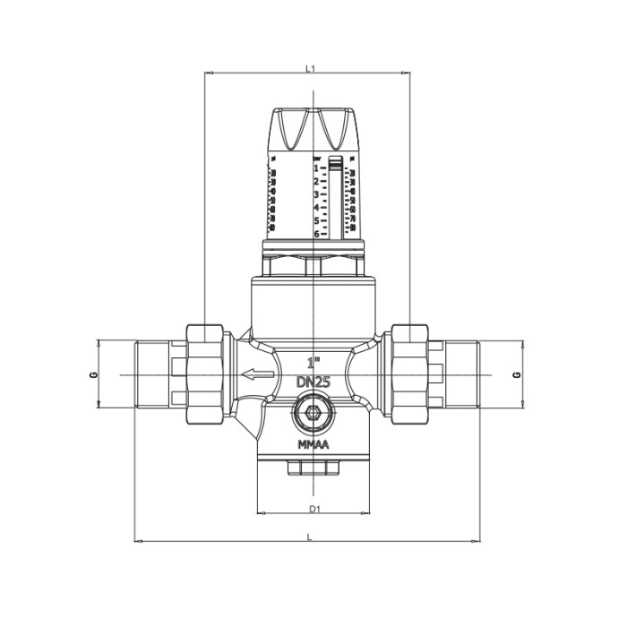 Редуктор тиску Roho R1202-050 - 1/2" ПН, PN25 (1-6 бар) мембранний (RO0145) Редуктор тиску Roho R1202-050 - 1/2" ПН, PN25 (1-6 бар) мембранний (RO0145)