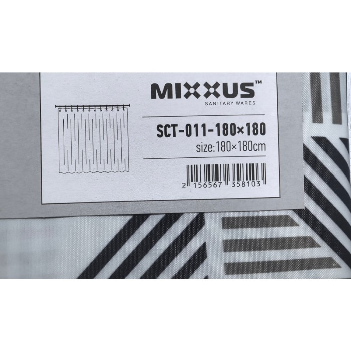 Шторка для ванної Mixxus SCT-011-180x180 з поліестеру (Візерунок Шторка для ванної Mixxus SCT-011-180x180 з поліестеру (Візерунок