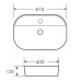 Умивальник накладний керамічний Mixxus Premium Ellipse-0202 610x400x120mm (MP6483)