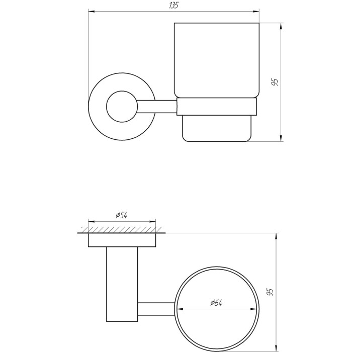 Стакан одинарний Globus Lux BS8409 чорний матовий SUS304 Стакан одинарний Globus Lux BS8409 чорний матовий SUS304